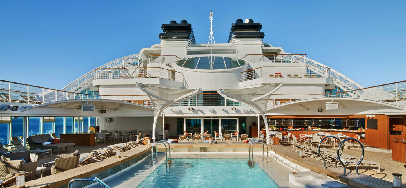 Image: The pool deck onboard the Seabourn Encore. (Photo Credit: Seabourn)