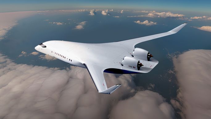 JetZero blended wing body aircraft rendering