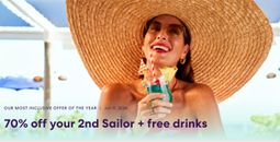 70% off your 2nd Sailor + free drinks with Virgin Voyages