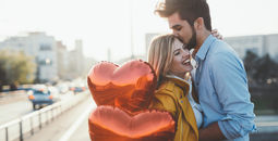 Couple in love celebrating Valentine's Day.