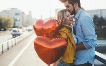 Couple in love celebrating Valentine's Day.