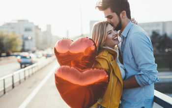 Couple in love celebrating Valentine's Day.