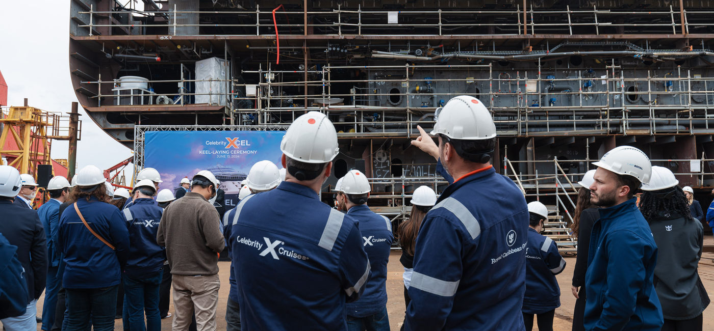 Image: Celebrity Cruises celebrated the keel-laying ceremony for Celebrity Xcel at the Chantiers de l’Atlantique shipyard in Saint-Nazaire, France (Photo Credit: Celebrity Cruises)