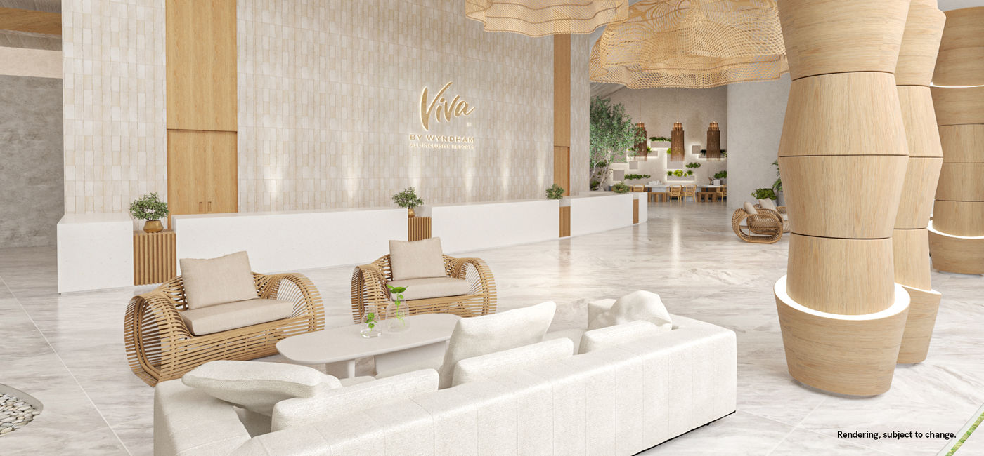 Image: Lobby rendering for Viva Miches by Wyndham. (Photo Credit: Viva Resorts by Wyndham)