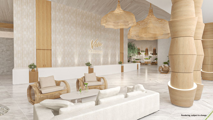 Lobby rendering for Viva Miches by Wyndham