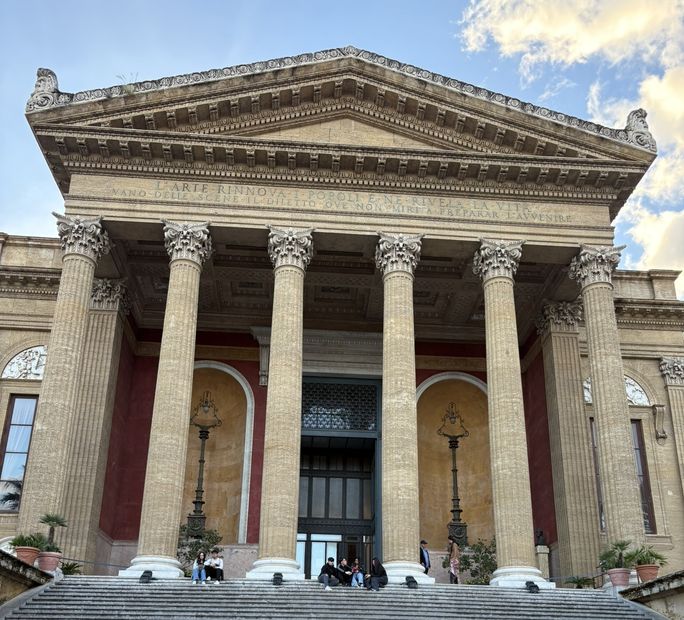 Palermo’s Teatro Massimo — the largest opera house in Italy — was featured in the film "The Godfather Part III." Palermo’s Teatro Massimo — the largest opera house in Italy — was featured in the film "The Godfather Part III."