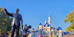 Sleeping Beauty Castle, Partners, Walt Disney, Mickey Mouse, Main Street USA, statues, Disneyland Resort, Anaheim, California, theme parks, amusement parks