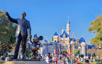 Sleeping Beauty Castle, Partners, Walt Disney, Mickey Mouse, Main Street USA, statues, Disneyland Resort, Anaheim, California, theme parks, amusement parks