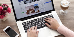 Facebook user on a laptop