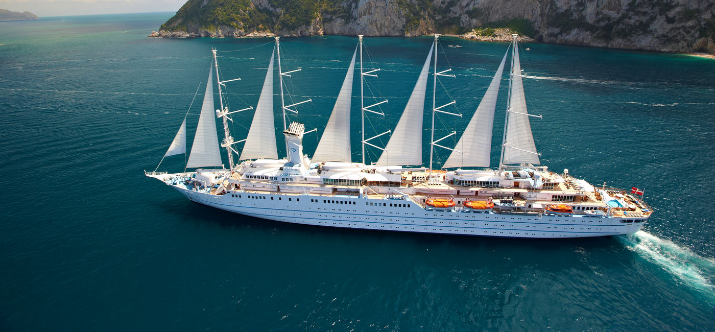 Image: Windstar Cruises' flagship Wind Surf in Capri. (Photo via Windstar Cruises)