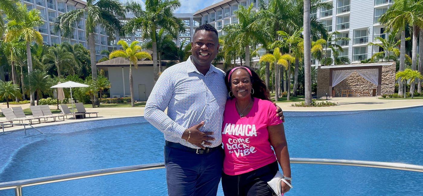 Image: Angella Bennett, Regional Director Canada for the Jamaica Tourist Board, with Shawn Moses, General Manager, Royalton Hideaway Montego Bay. (Photo Credit: Bruce Parkinson)
