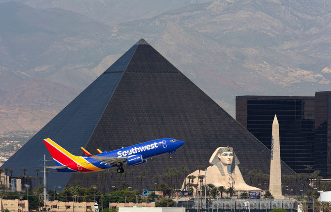 Southwest Airlines flight takes off from Las Vegas