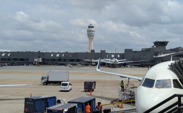 Air traffic control tower, airport
