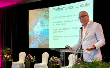 Philip Rose, Jamaica’s deputy director of tourism, speaks at JAPEX 2026