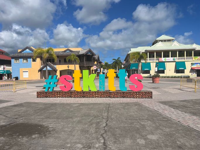St. Kitts sign. St. Kitts sign.