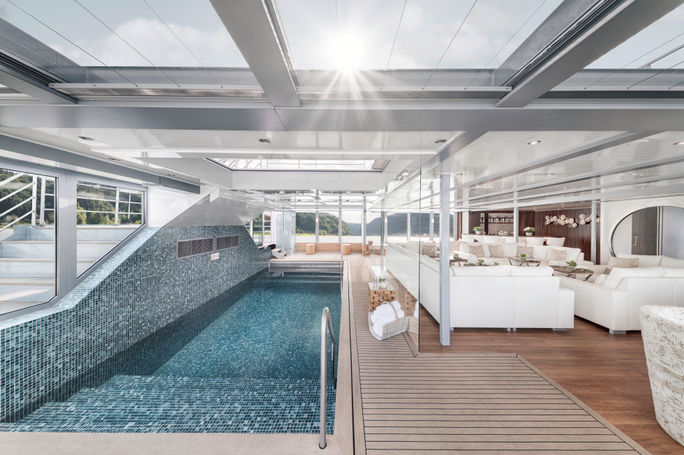 A rendering of the indoor pool on the Amadeus Amara