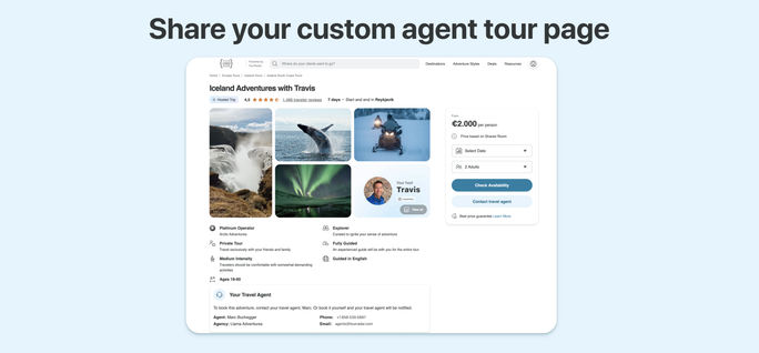 Custom tour pages