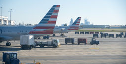 American Airlines airplane at the gate of the Charlotte Douglas International Airport.