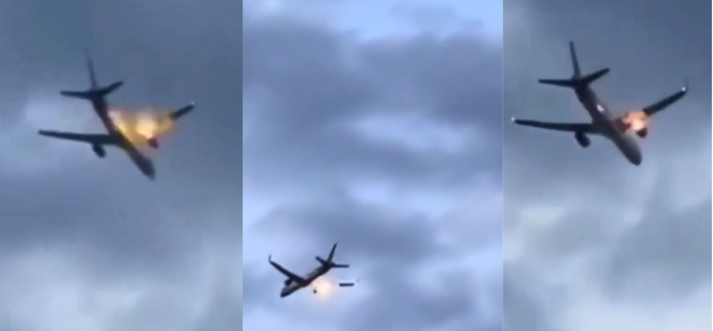 Image: Images posted on social media of the engine fire on a Condor Airways flight. (Photo Credit: Inside Hindustan on X)