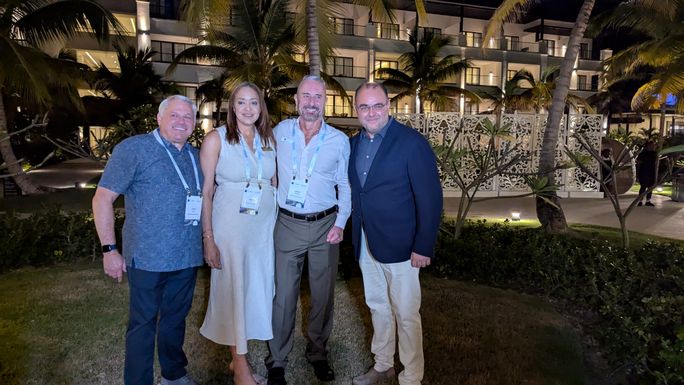 John Long; Denisse Ulerio; Mark Benson; and Domenic Cacace of Hyatt Inclusive Collection/Hyatt Hotels. John Long; Denisse Ulerio; Mark Benson; and Domenic Cacace of Hyatt Inclusive Collection/Hyatt Hotels.