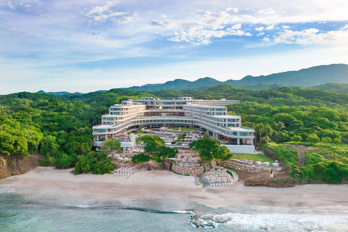Aerial view of the Dreams Bahia Mita Surf & Spa Resort. Hyatt, dreams Bahia Mita Surf & Spa resort, hyatt resorts mexico