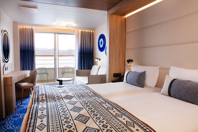 A Junior Dream suite aboard Celestyal Discovery