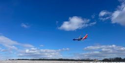 Southwest Airlines plane landing at Baltimore/Washington International Airport