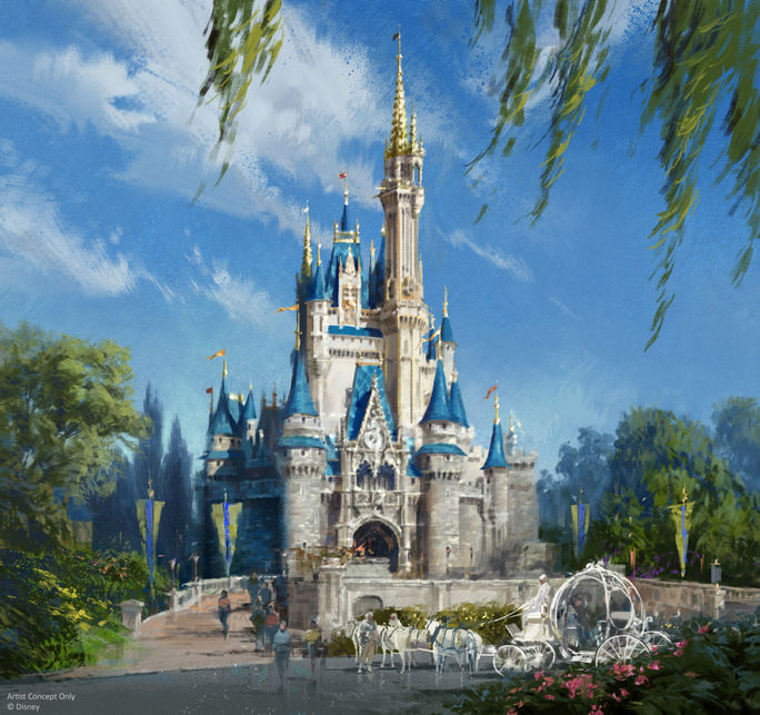Nueva representación de color del castillo de Cenicienta Nueva representación de color del castillo de Cenicienta