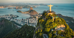 Aerial view over Rio de Janeiro, Brazil.