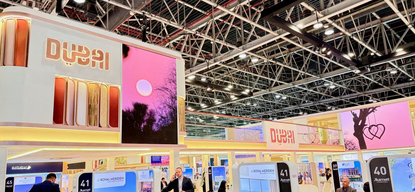 Image: The Dubai stand at 2026 Arabian Travel Market (Photo Credit: Janeen Christoff)