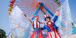 Patriotic street performers at Cedar Point