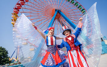 Patriotic street performers at Cedar Point