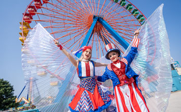 Patriotic street performers at Cedar Point