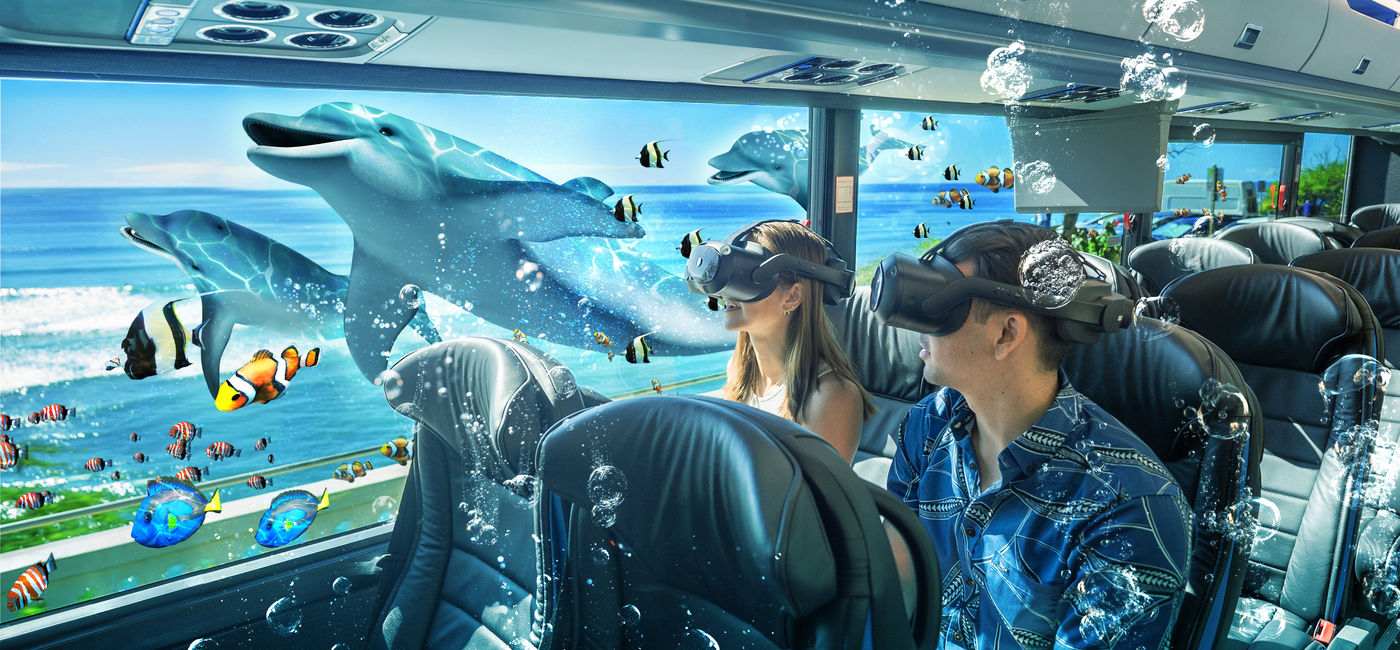 Image: A new high-tech extended reality bus tour has just been launched in Oahu. (Photo Credit: Courtesy XploreRide)