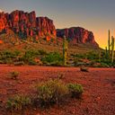 Desert sunset with mountain near Phoenix, Arizona