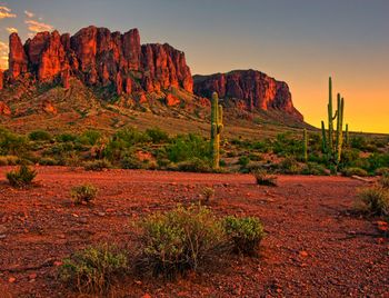 Desert sunset with mountain near Phoenix, Arizona