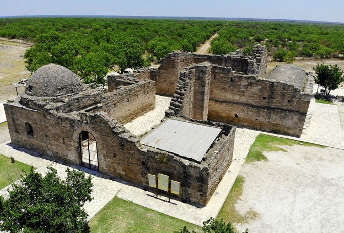 The ruins of Mission San Bernardo in Guerrero, Coahuila