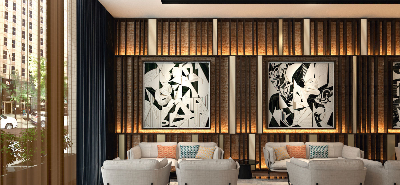 Image: Lobby rendering of the Hotel Riu Plaza Chicago (Photo Credit: RIU Hotels & Resorts)