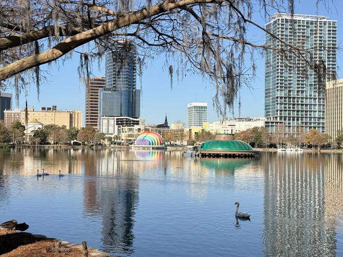 Lake Eola in downtown Orlando, a city that travelers often use as a base for exploring more of the state. Lake Eola in downtown Orlando, a city that travelers often use as a base for exploring more of the state.