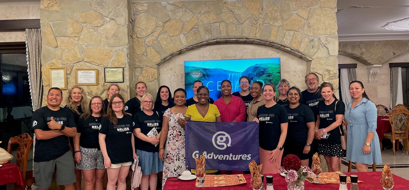 Image: The G Adventures Canada fam group in Belize. (Photo Credit: Bruce Parkinson)