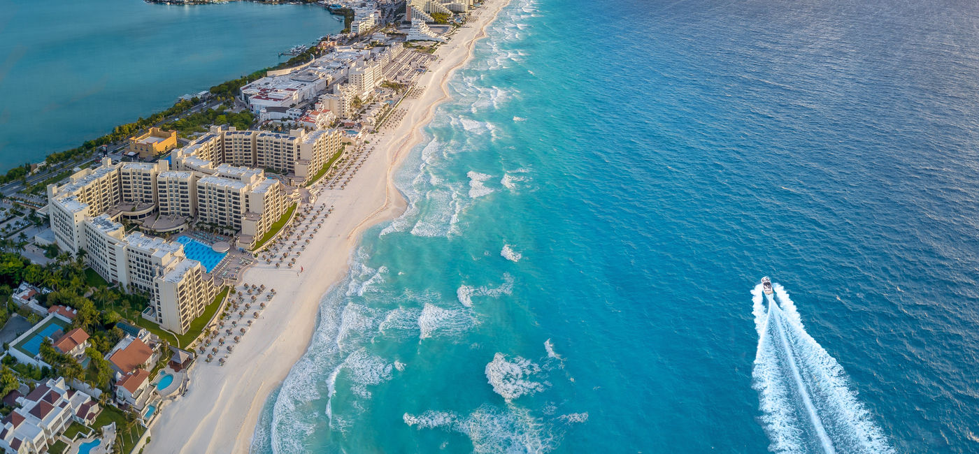 Image: The Hotel Zone in Cancun, Quintana Roo, Mexico. (Photo Credit: Mexican Caribbean Tourism Board)