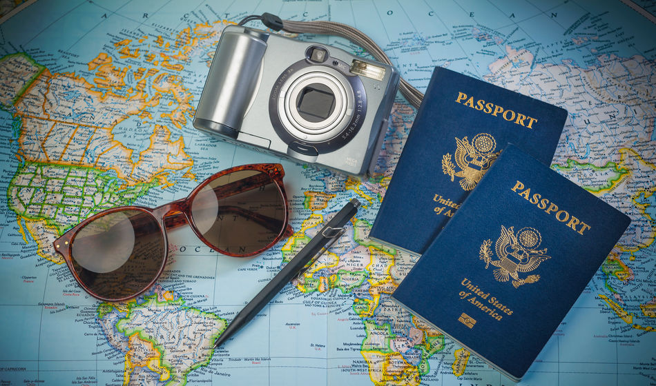 Passports to world travel, passport, travel, map, planning, plan,