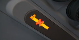 No smoking sign on a plane. 
