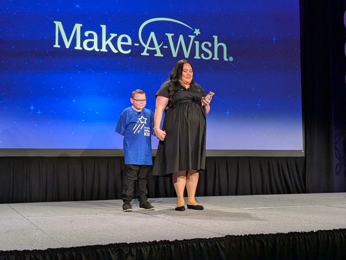 Kenna, with son, Witten, who wished to become a wizard after years of serious medical challenges and daily seizures.