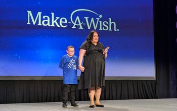 Kenna, with son, Witten, who wished to become a wizard after years of serious medical challenges and daily seizures.