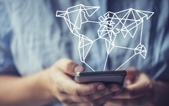 Globally connected via smartphone.