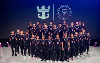 Inter Miami CF wearing new Royal Caribbean jerseys