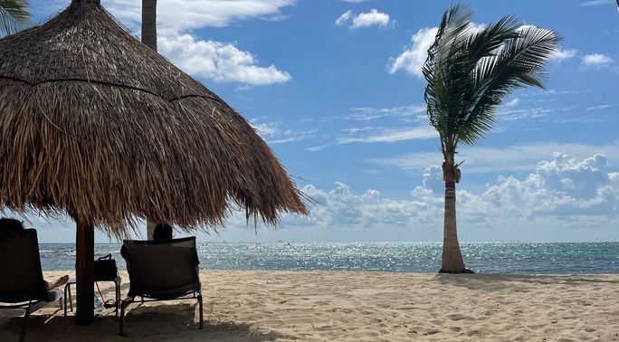 A beautiful day on the beach in Playa del Carmen, Mexico