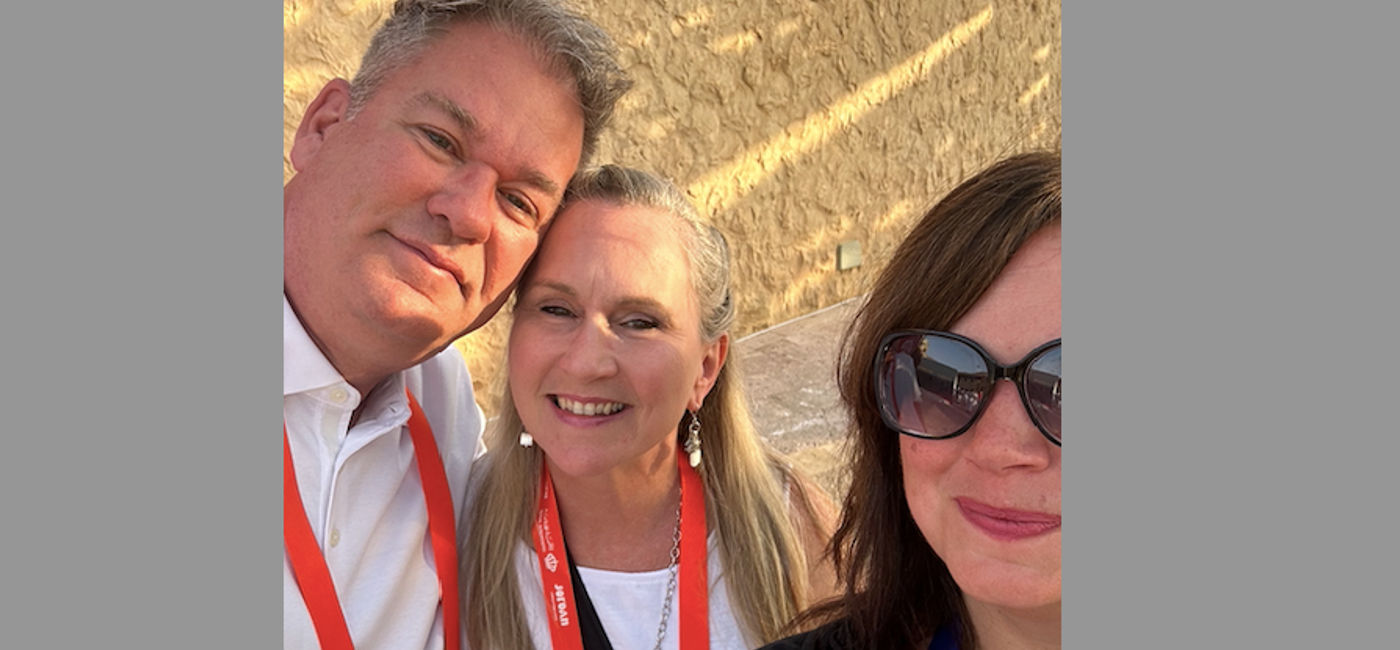 Image: Sean and Julie Gillen at the opening white party for TTAND's conference in Jordan. (Photo Credit: Marsha Mowers)