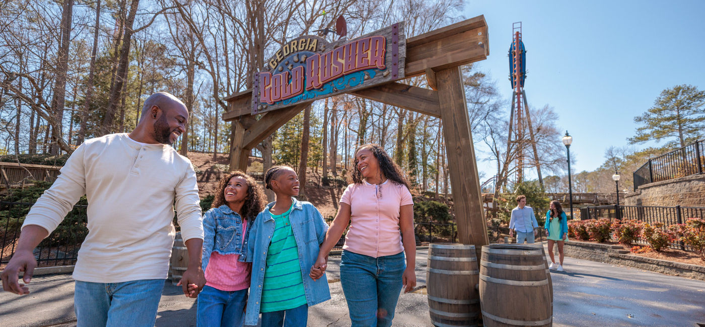Image: Entrance to Six Flags Over Georgia's new Georgia Gold Rusher ride. (Photo Credit: Six Flags Over Georgia)